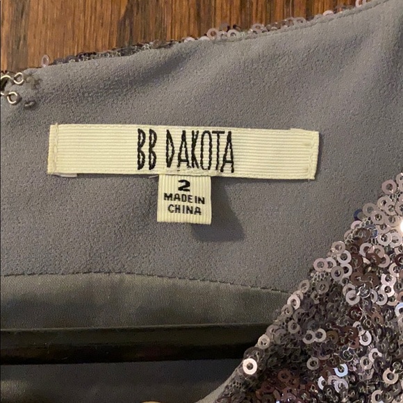 Silver Sequin Short Homecoming Dress - Picture 4 of 5